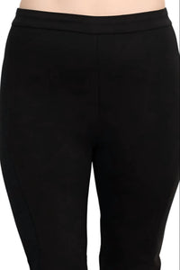 Alberto Makali - Women's Banded Waist Solid Stretch Crepe Pant