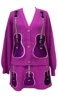 QUEEN OF SPARKLES Guitar Skirt in bright purple - women's skirt - view 5