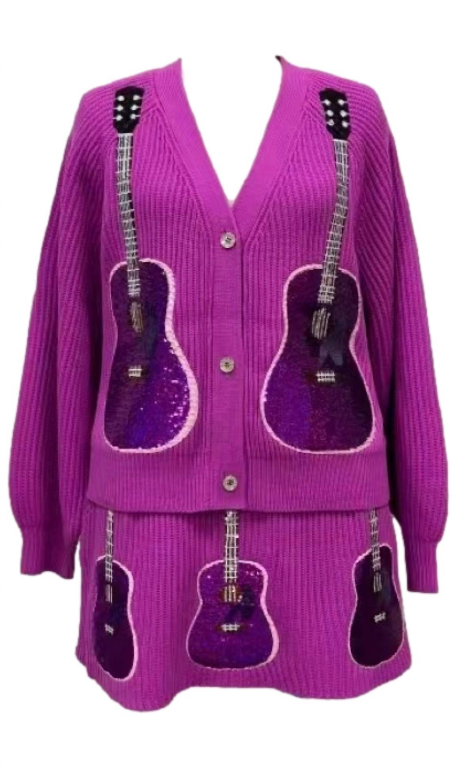 QUEEN OF SPARKLES Guitar Skirt in bright purple - women's skirt - view 5