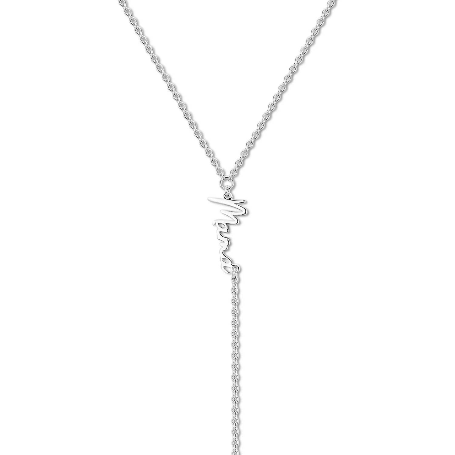 Eklexic - Women's Dainty Script Mama Lariat Necklace