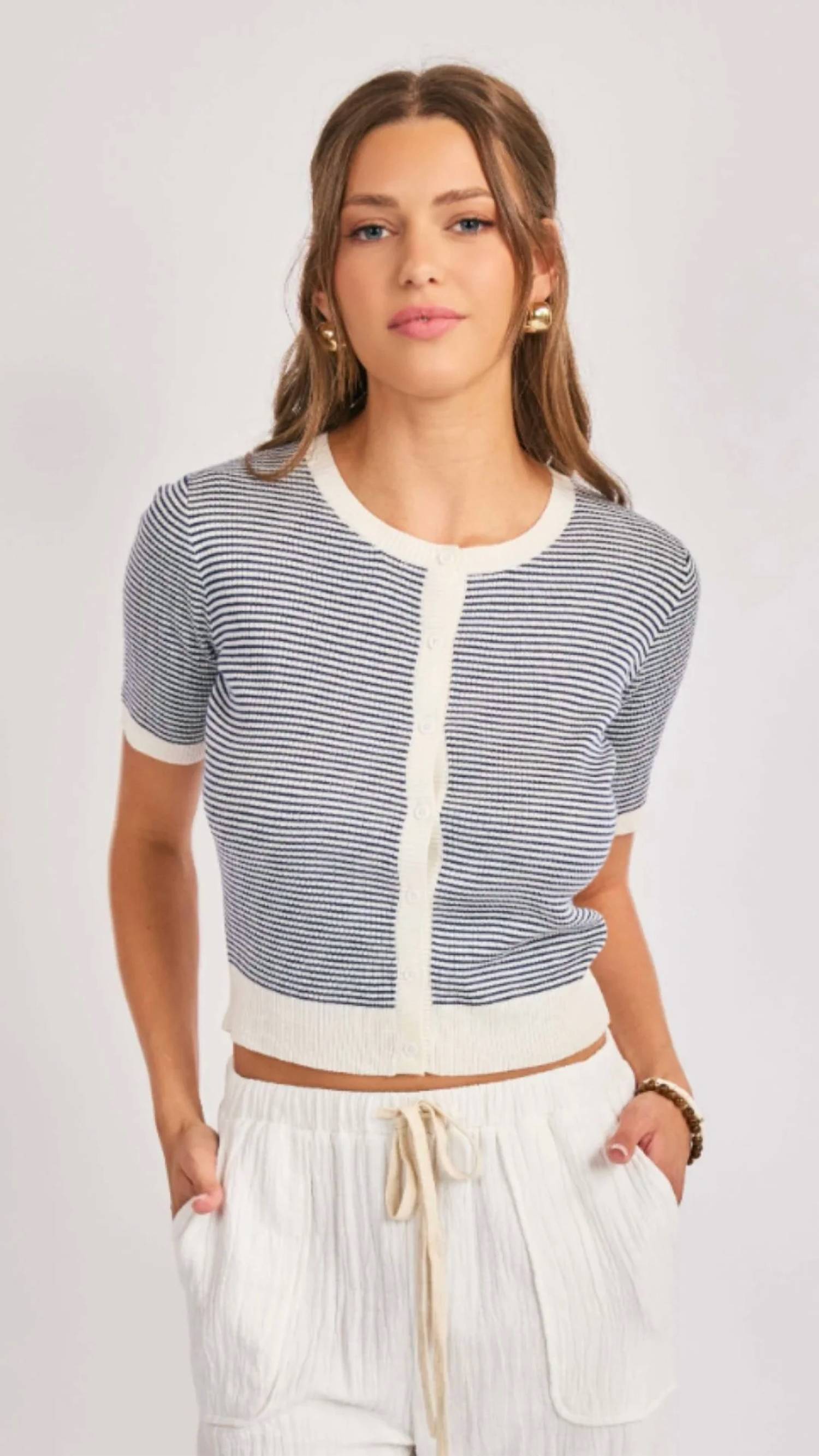 Sadie & Sage - Mavi Stripe Cardigan
