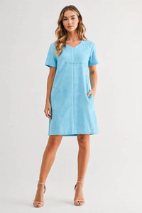 Joh - Audrey Suede V-neck Dress With Pockets