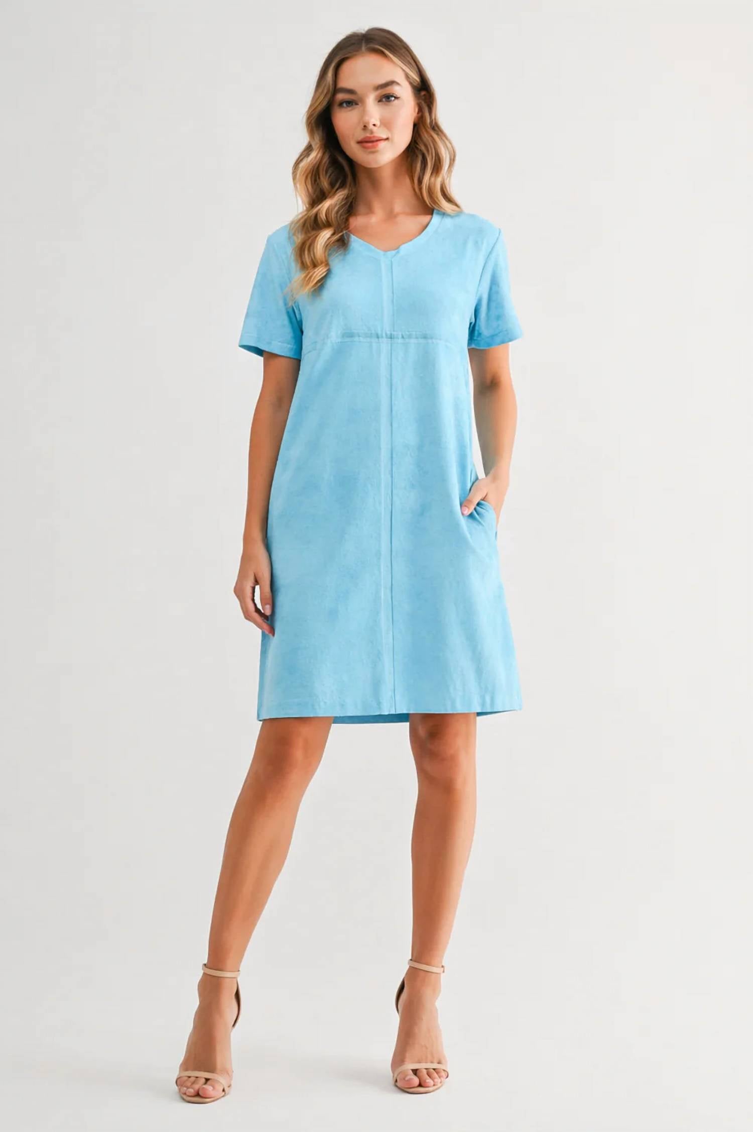 Joh - Audrey Suede V-neck Dress With Pockets