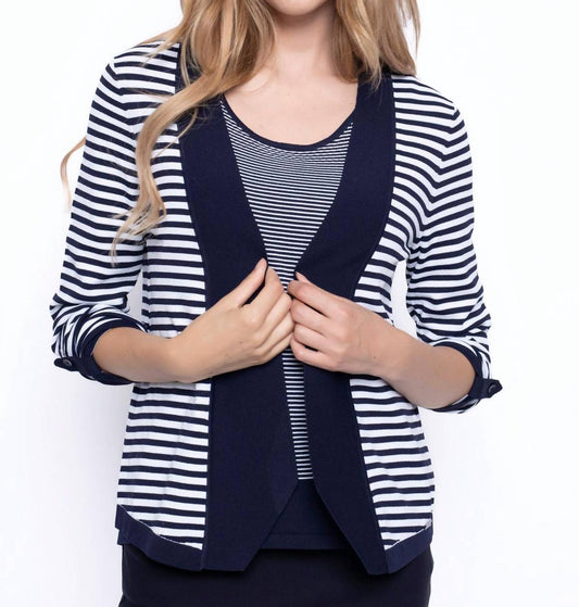 Picadilly - Open Front Stripe Jacket