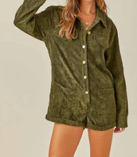 Day + Moon - Button Down Corduroy Romper