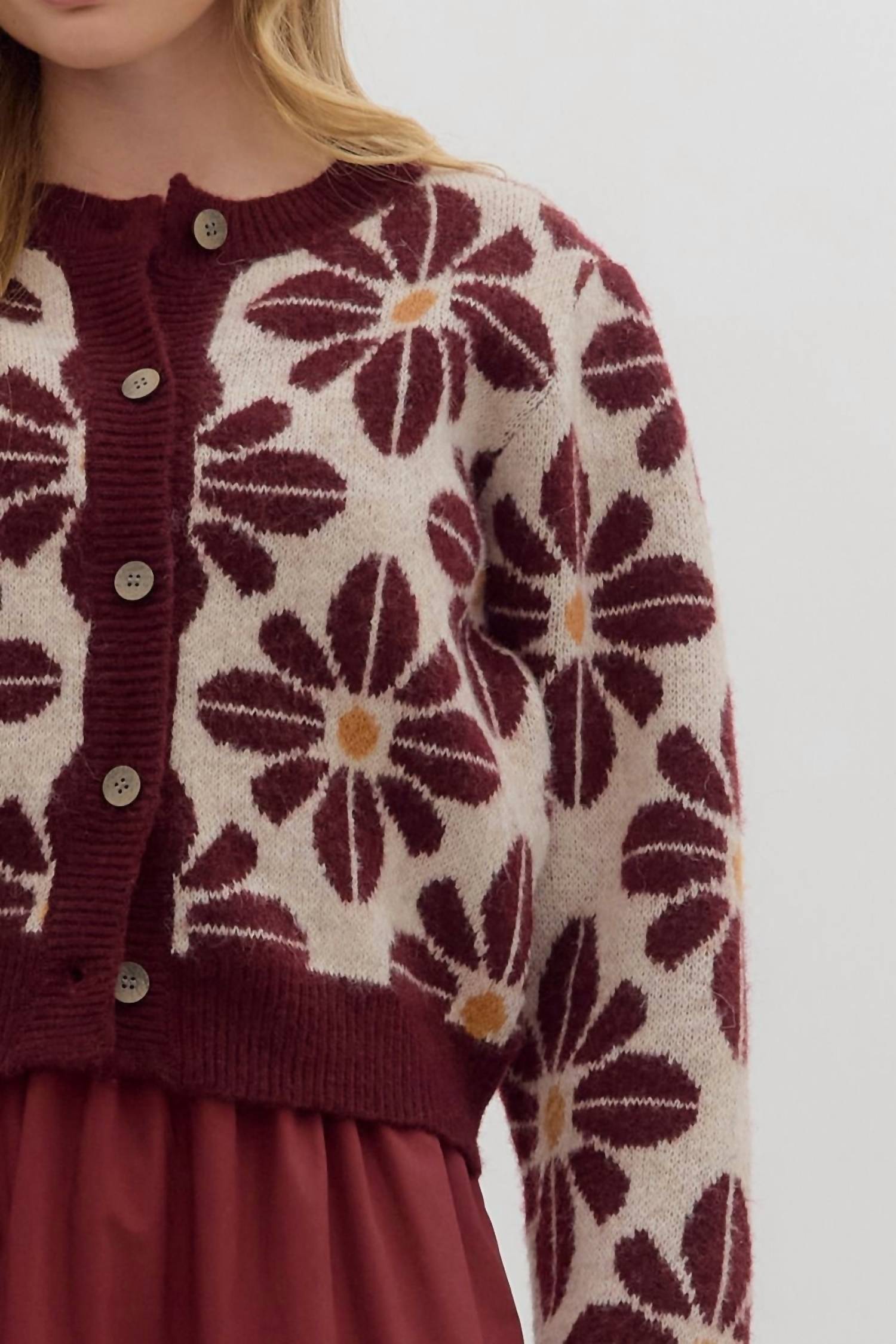 Entro - Floral Knitted Cardigan