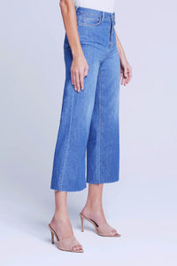 L'Agence Danica High Rise Cropped Wide Leg Jean in reno - women's jeans - detail view