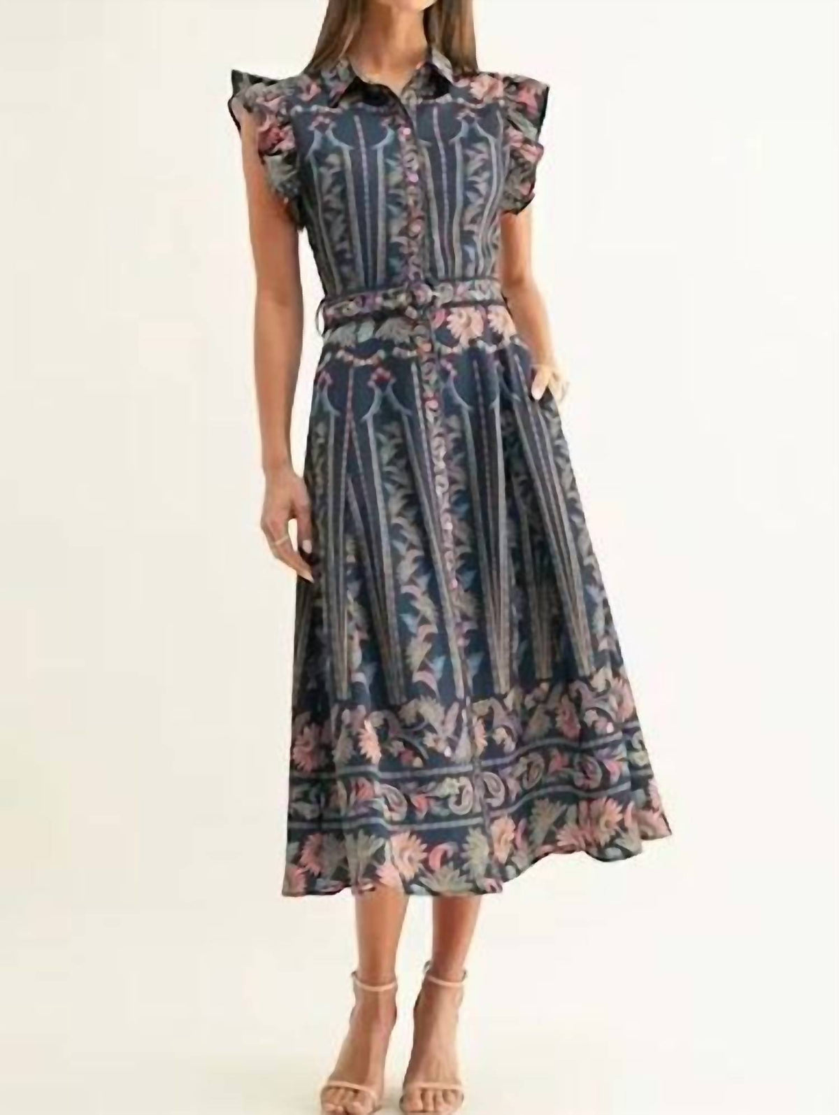 Adelyn Rae - Karly Ruffled Midi Dress