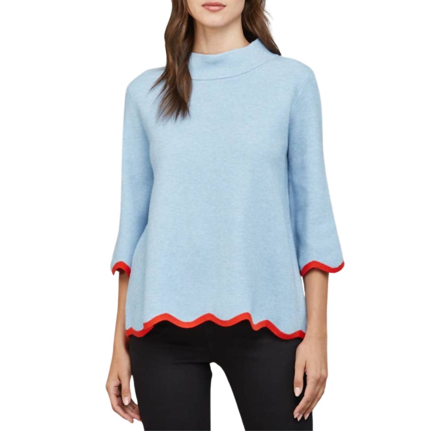 Fate - Scallop Edge Detailed Sweater Top