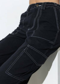 Papermoon - Noire Straight Leg Cargo Pants