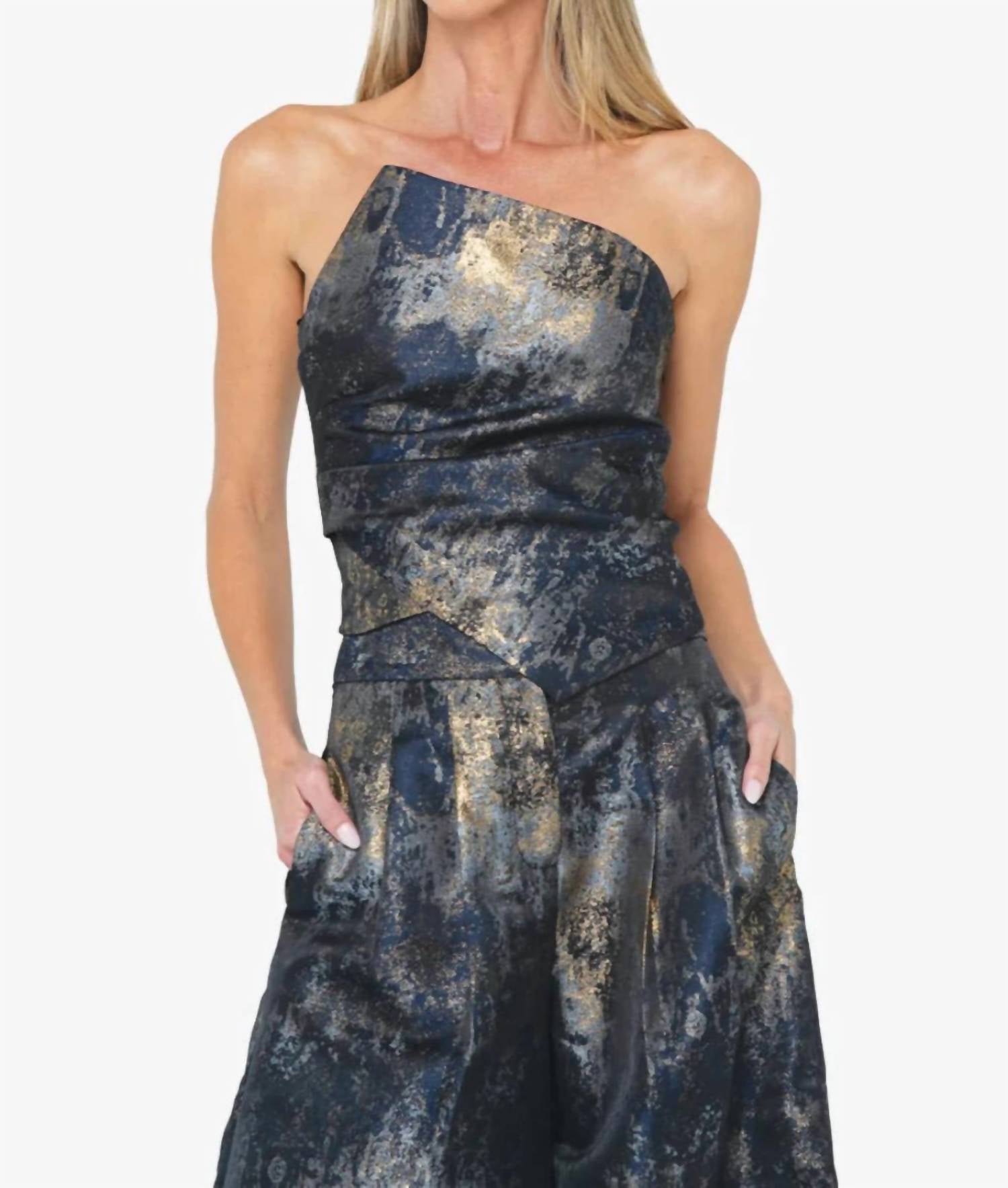 JBQ Arlo Top in brushed metallic - women's blouse
