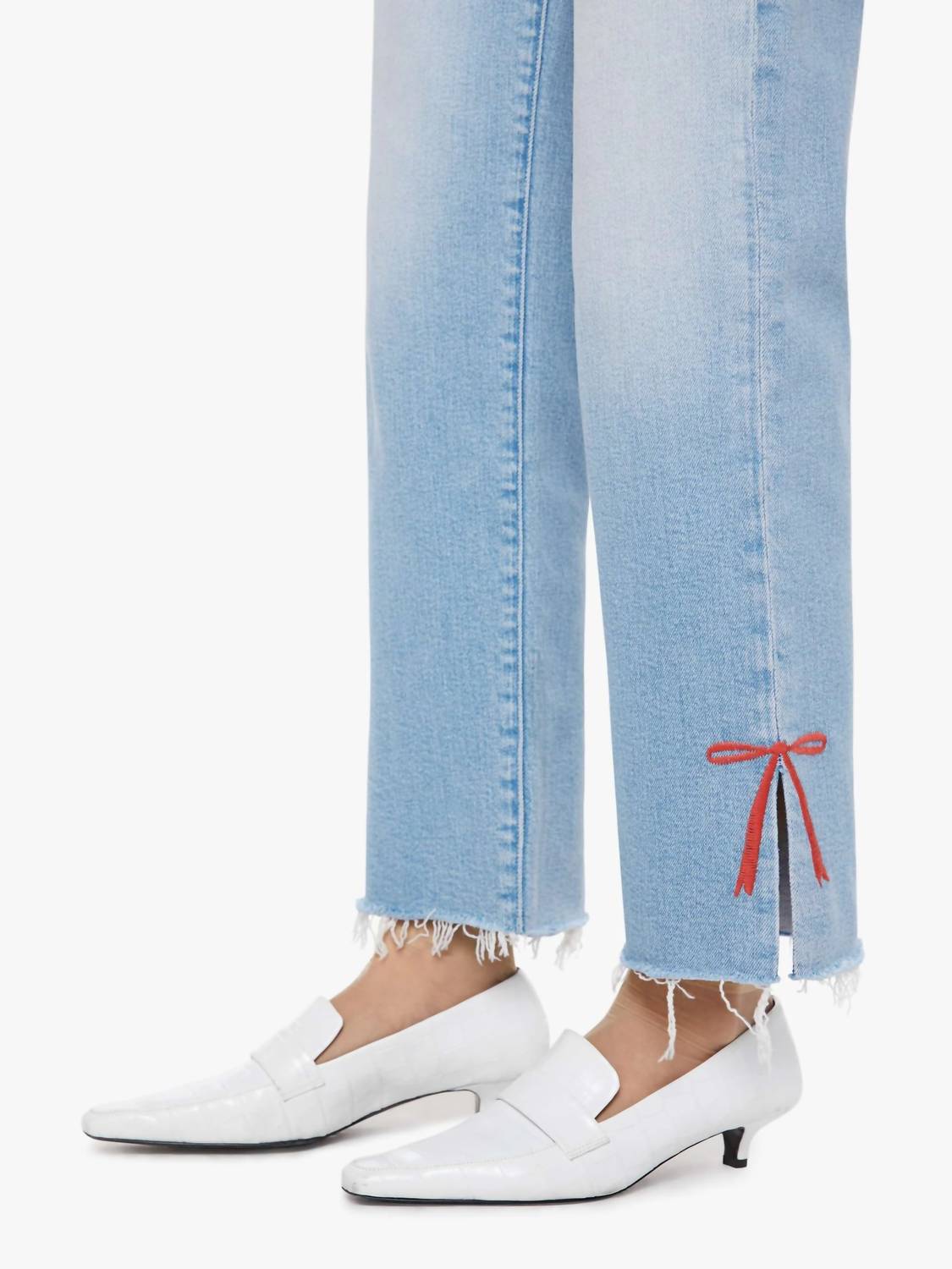Mother - Rambler Zip Slice Hover Fray Jeans