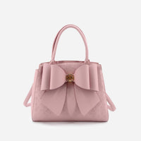 Like Dreams - Women's Crossi Elegance Large Bow Vegan Leather Satchel