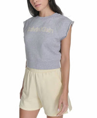 Calvin Klein - Sleeveless Puff-logo Cropped Top