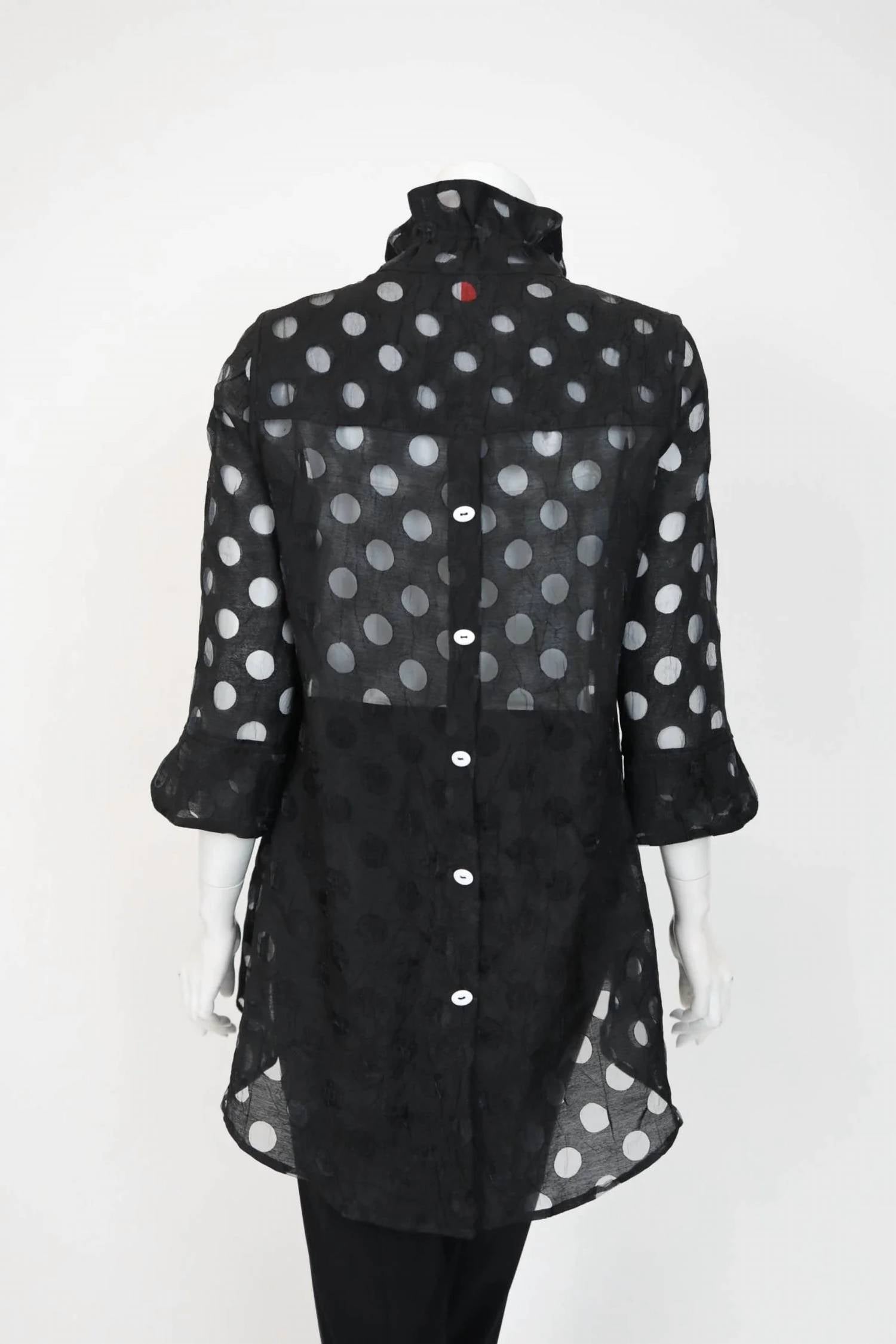 Ic Collection - Wire Neck Back Button Jacket With White Cami