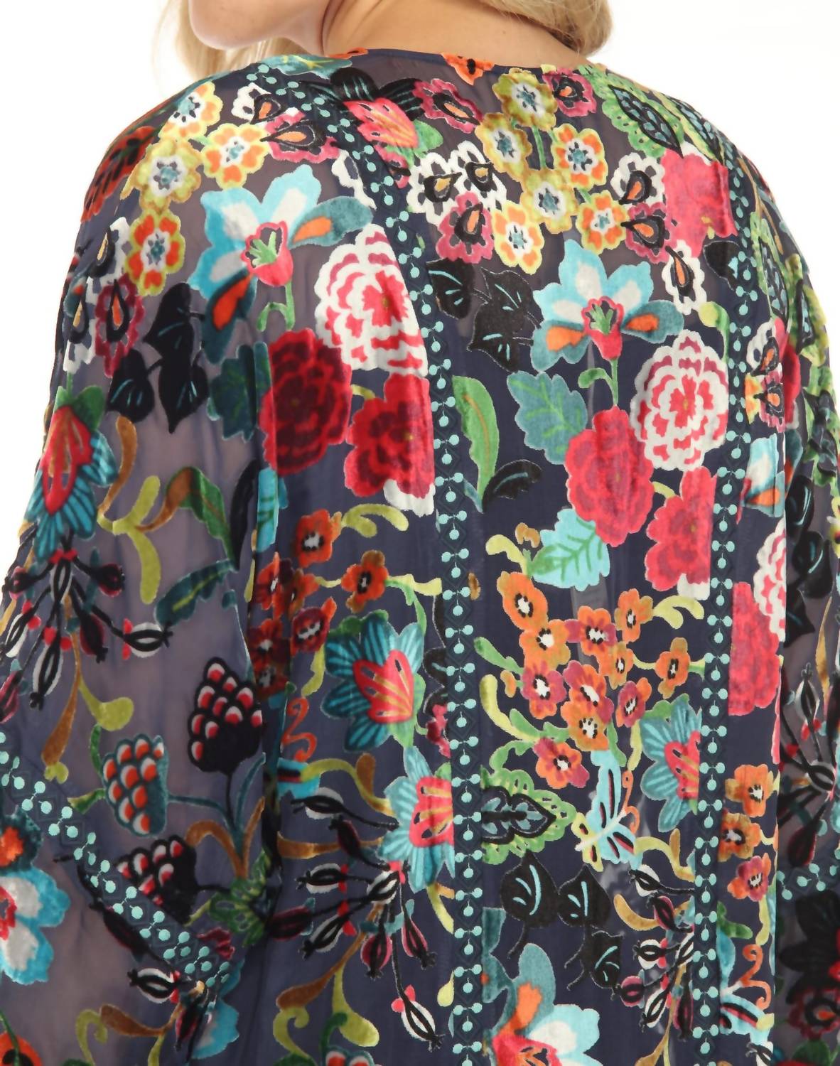 Johnny Was Minto Burnout Jacket in multi - women's jacket - detail view