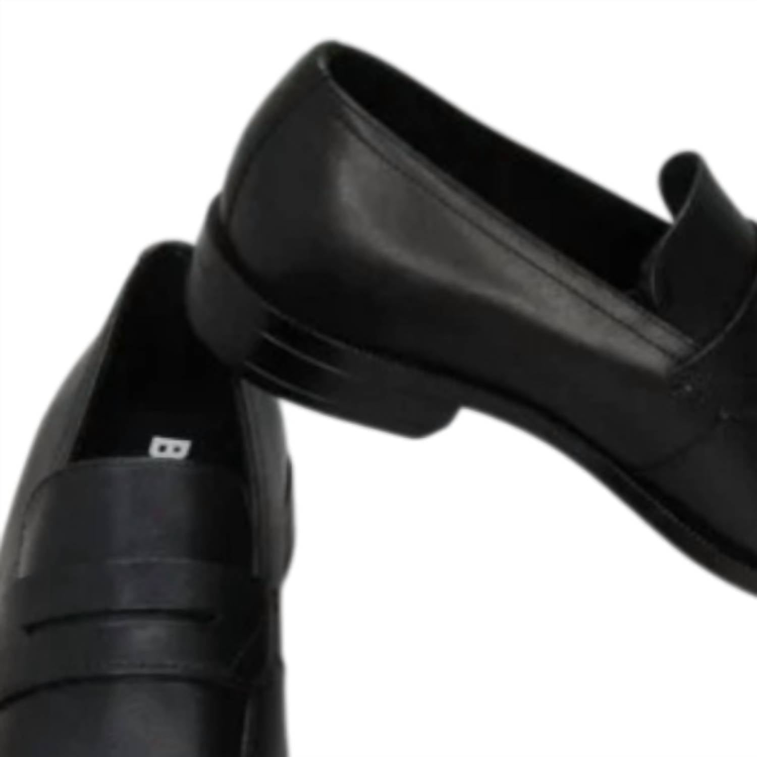 Hugo Boss Men's Tayil Penny Loafers Leather Slip-on Dress Shoes in black - men's loafer - alternate view
