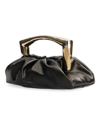 Amanu - Women's The Kenya Pleated Leather Clutch Bag