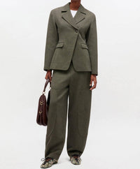 Ganni - Mouline Suiting Curved Pants