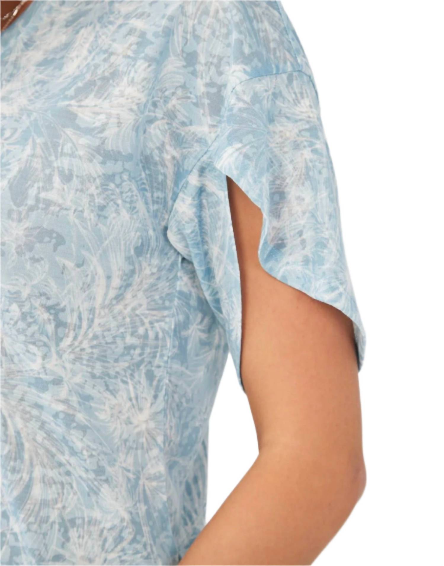 Fdj - Palm Scribble Flutter Sleeve Top