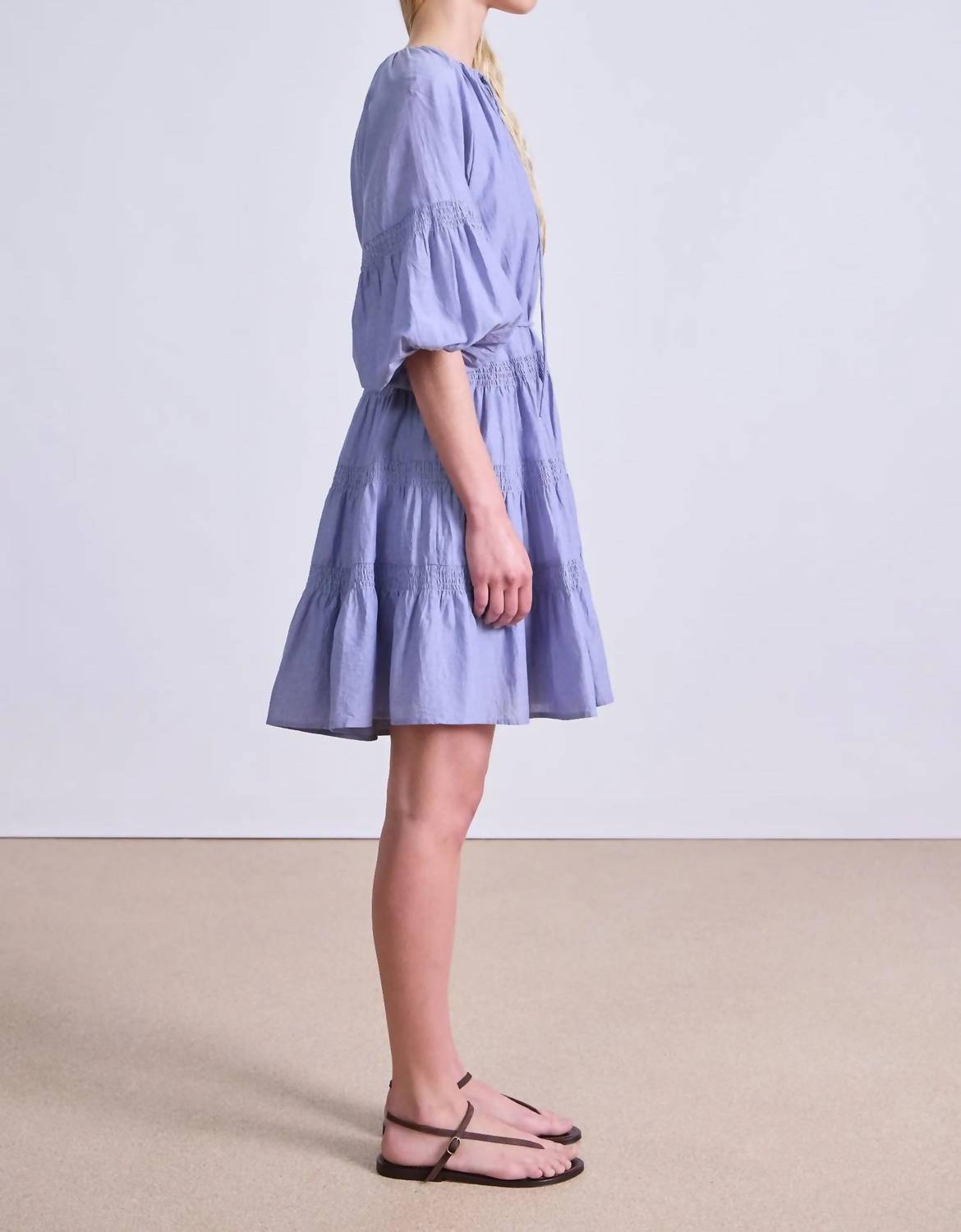 APIECE APART Cefalu Mini Dress in english manor - women's dress - detail view