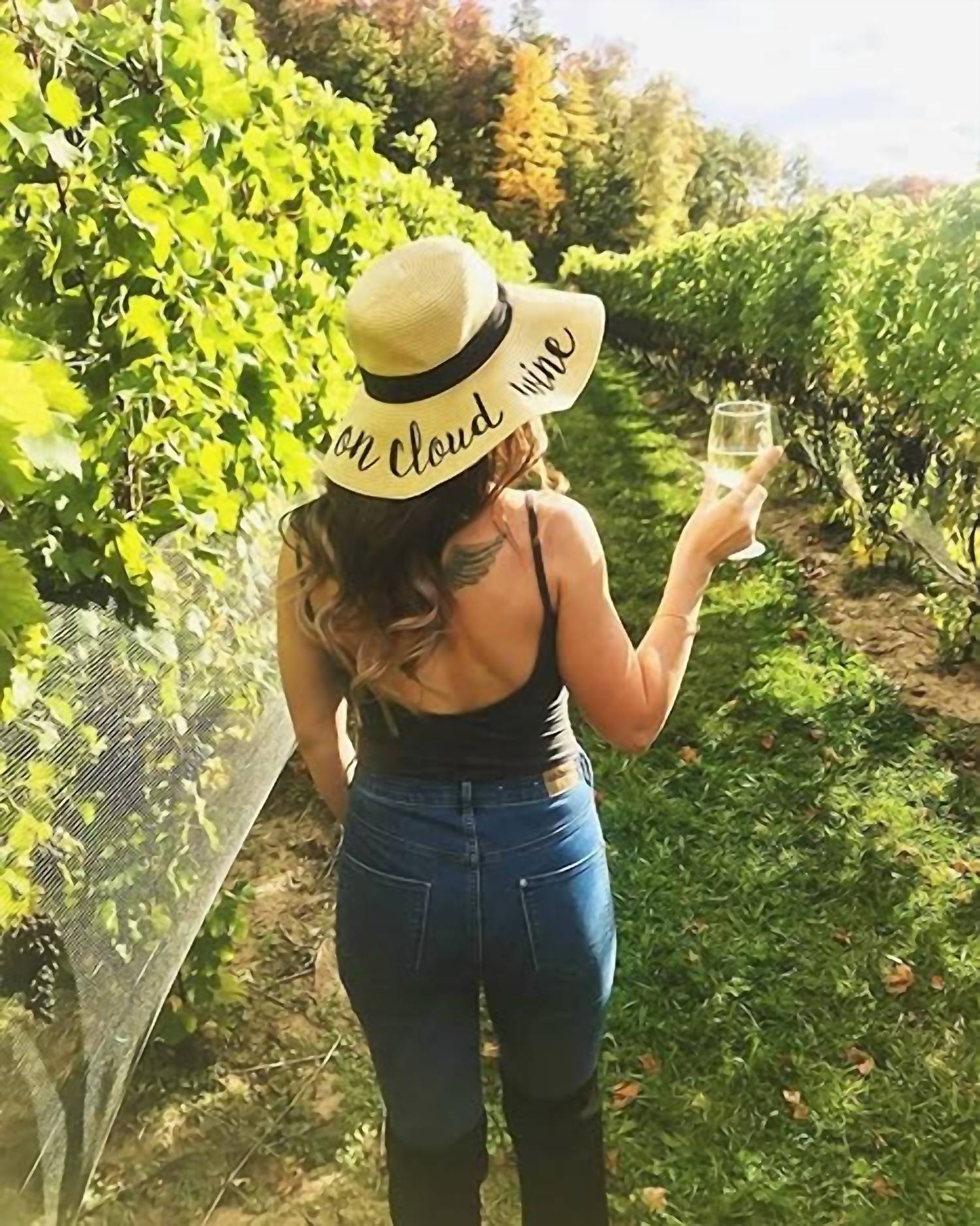 C.C - On Cloud Wine Embroidered Sun Hat