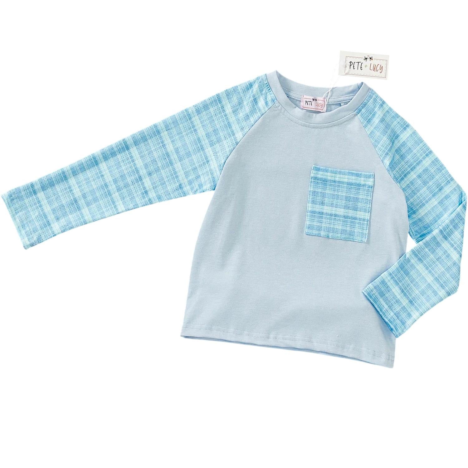 Pete + Lucy - Boys Country Denim Baseball Pocket Tee