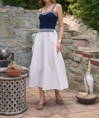 Moon River - Knit Twofer Midi Dress