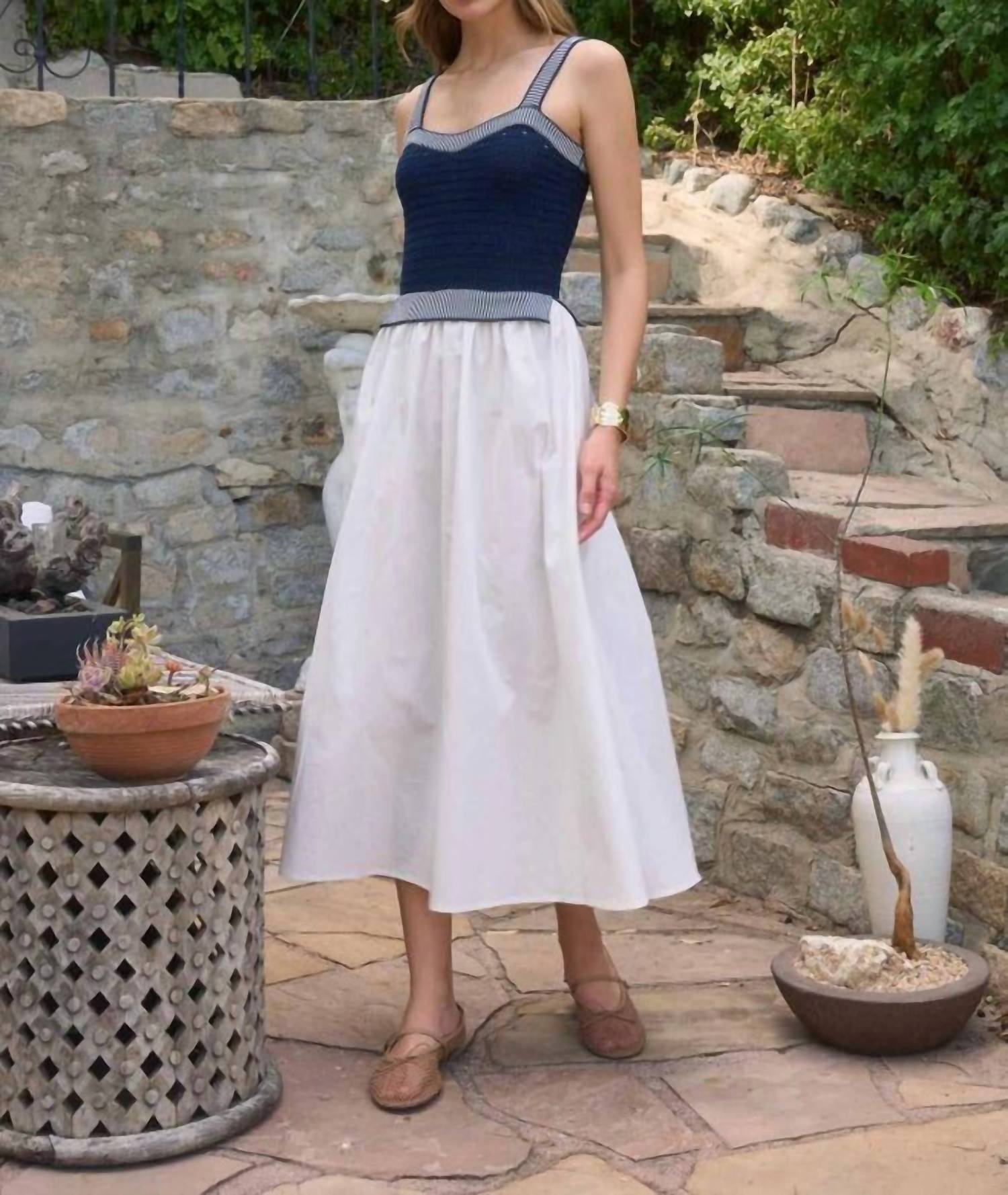 Moon River - Knit Twofer Midi Dress