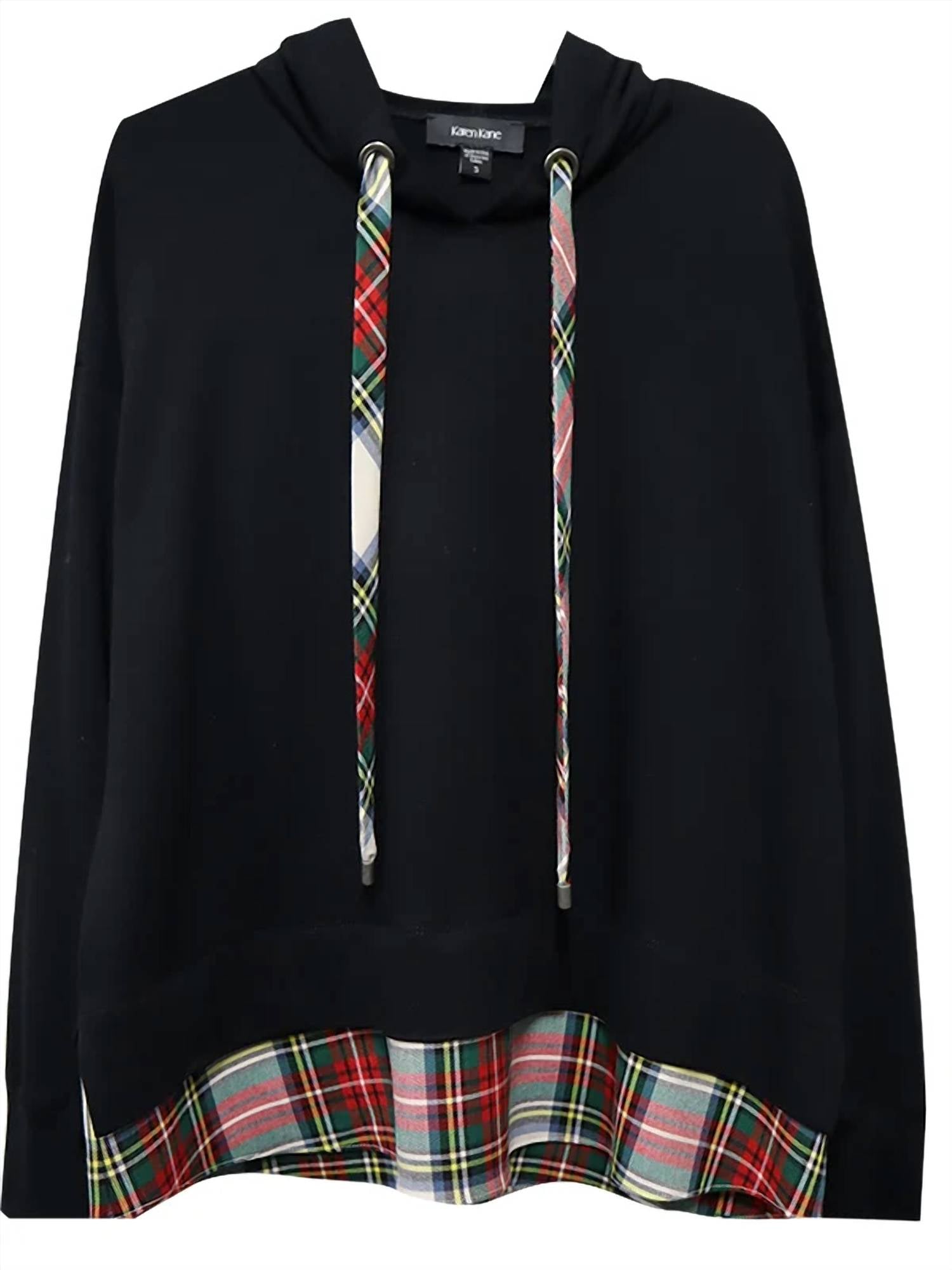Karen Kane - Catalina Contrast Plaid Hem Hoodie