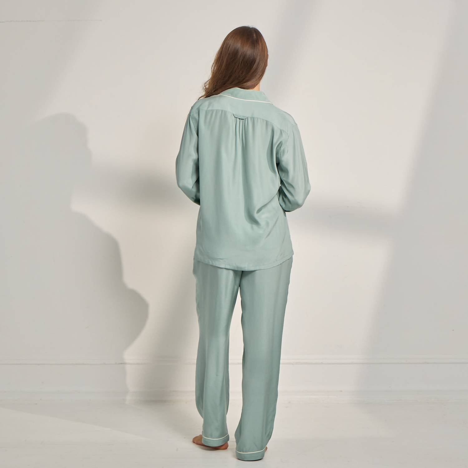 The Sleep Code - Women's Washable Silk Long Pj Set