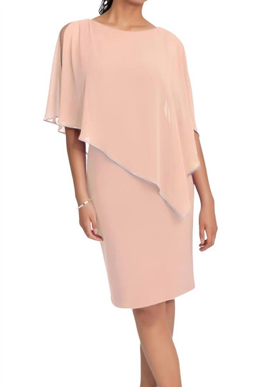 Joseph Ribkoff - Chiffon Cape Diamante Trim Dress