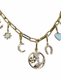 Iishii - Women's 9 Charms Necklace