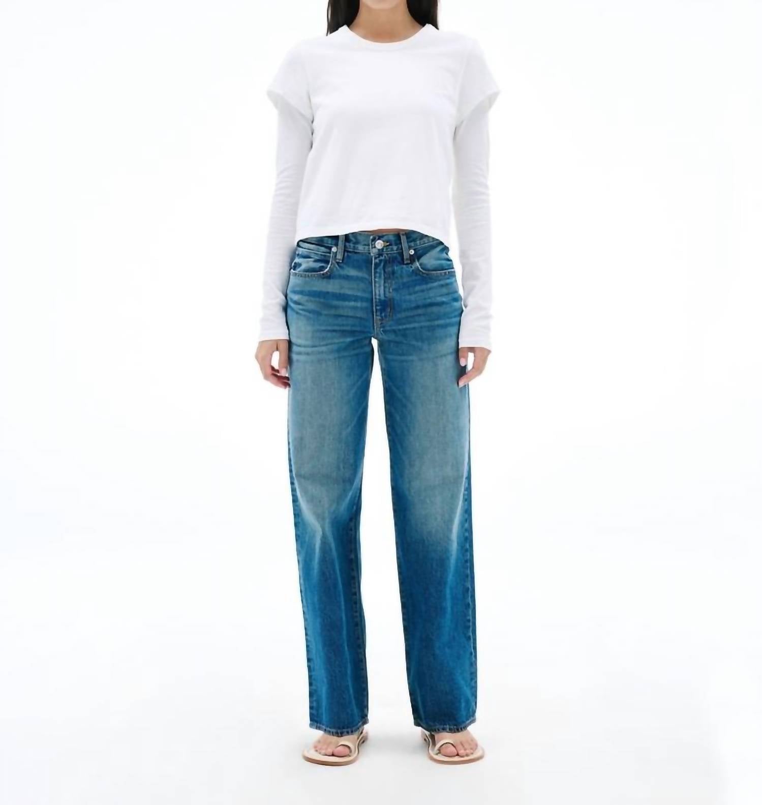 SLVRLAKE Jazmine Mid-rise Jeans in troubled mind - women's jeans - detail view
