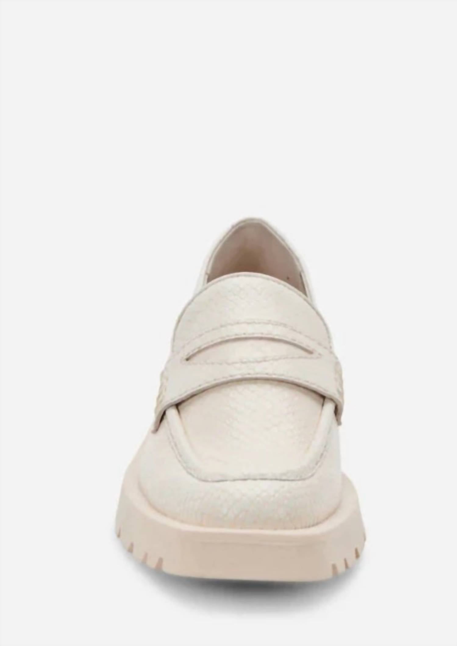 Dolce Vita Women's Embossed Lug Sole Loafer in ivory - women's flats - alternate view