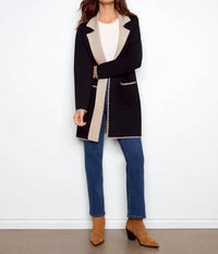 Charlie B - Solid Cardigan With Blanket Stitch