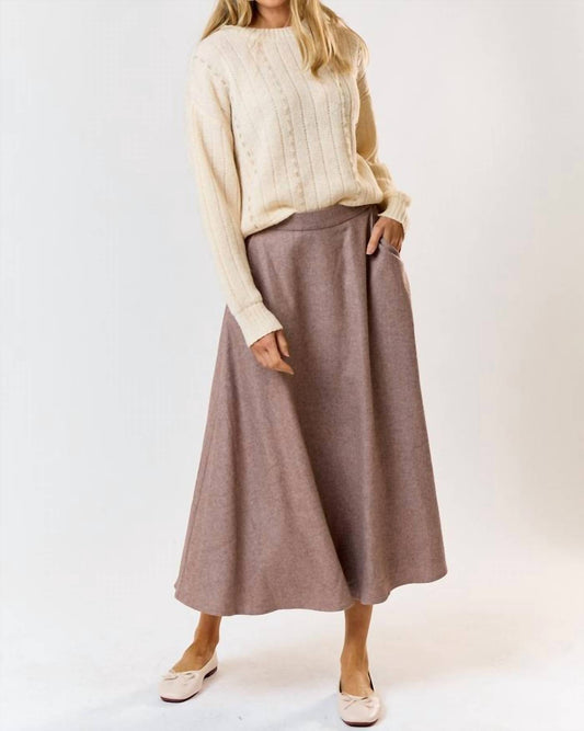 Lalavon - Wool Flared Midi Skirt