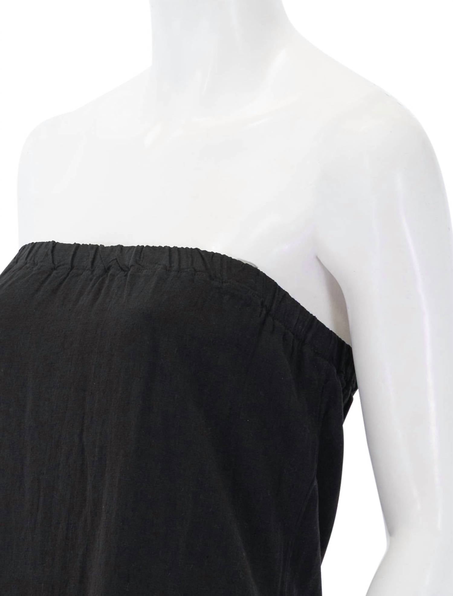 STATESIDE Linen Column Maxi Dress in black - women's dress - view 4