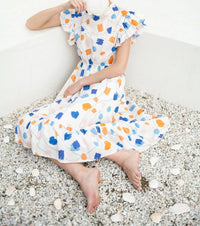 Fun 2 Fun - Geo Print Ruffle Sleeve Dress