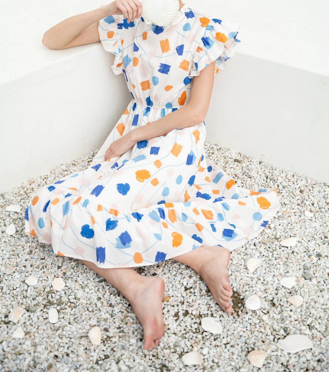 Fun 2 Fun - Geo Print Ruffle Sleeve Dress