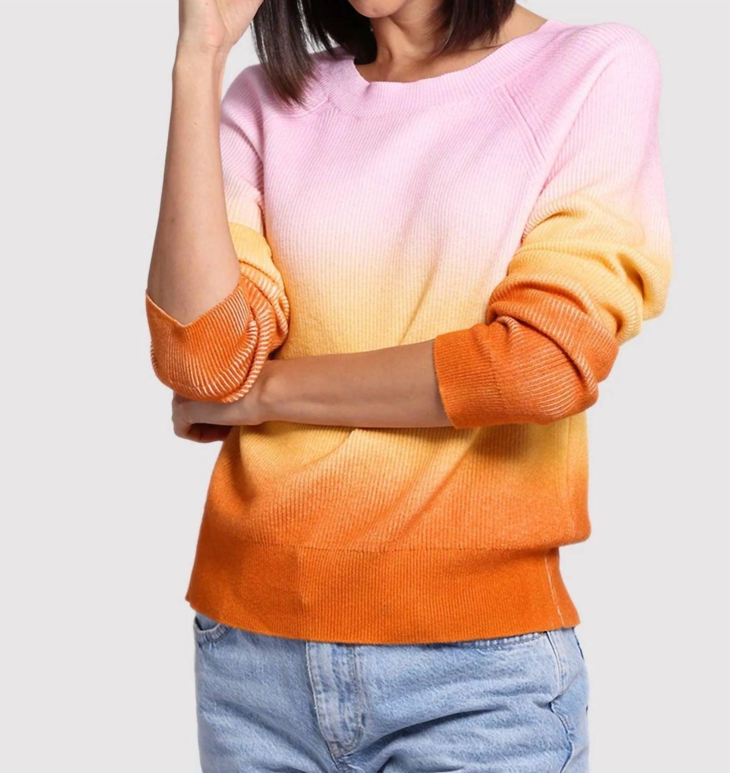 Minnie Rose - Cotton Cashmere Ombre Baby Shaker Crew Sweater