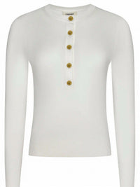 L'Agence - Ronda Knit Henley Pullover Top