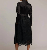 Hinson Wu Robin Long Sleeve Lace Dress in black - women's dress - detail view