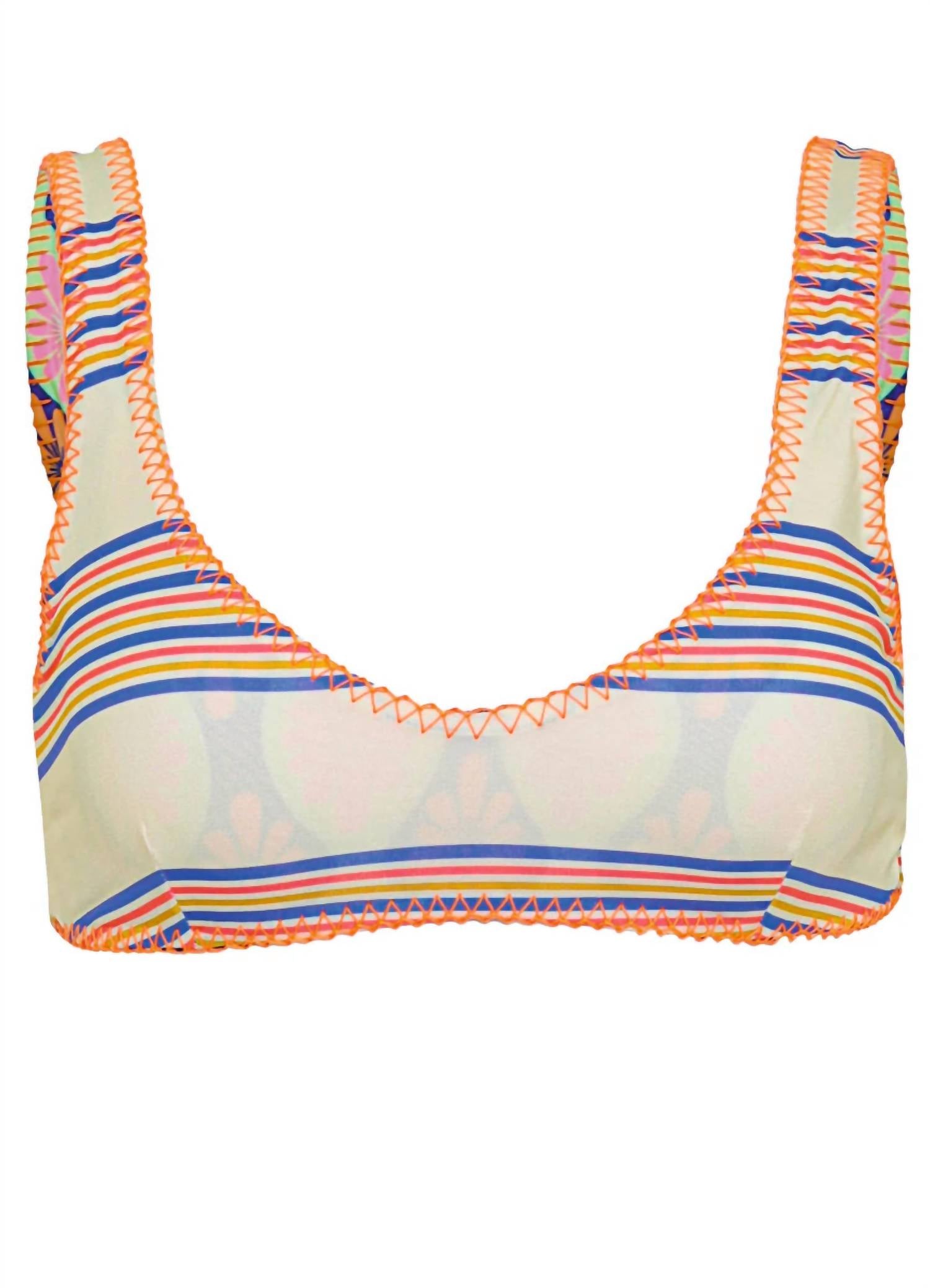 MAAJI Sunquest Classic Bralette Bikini Top in stamped blooms - women's swimwear - view 5