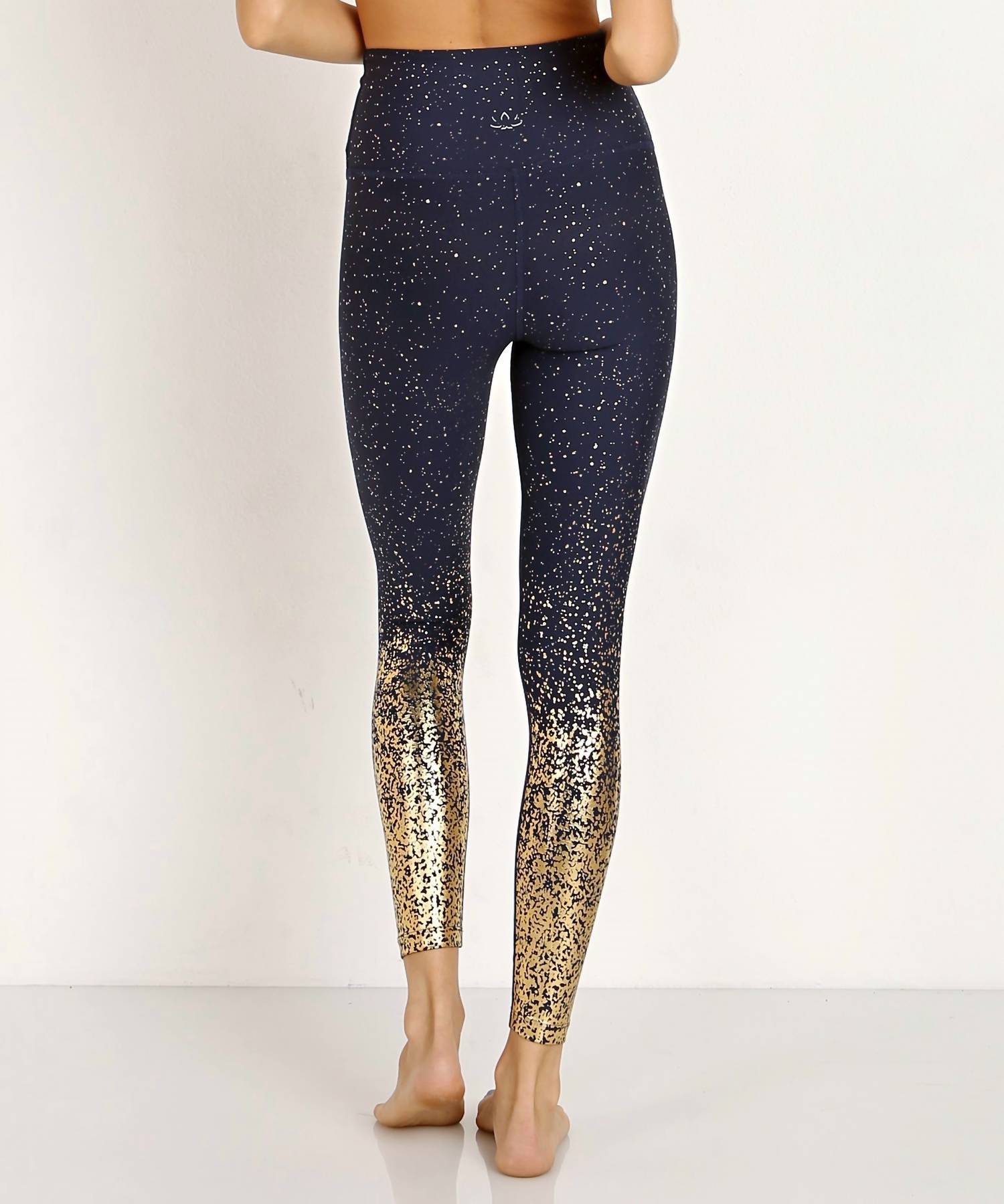 BEYOND YOGA High Waist Midi Legging in blues alloy ombre - women's pants - detail view