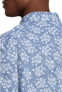 Johnston & Murphy - Short Sleeve Rose Print Linen Shirt