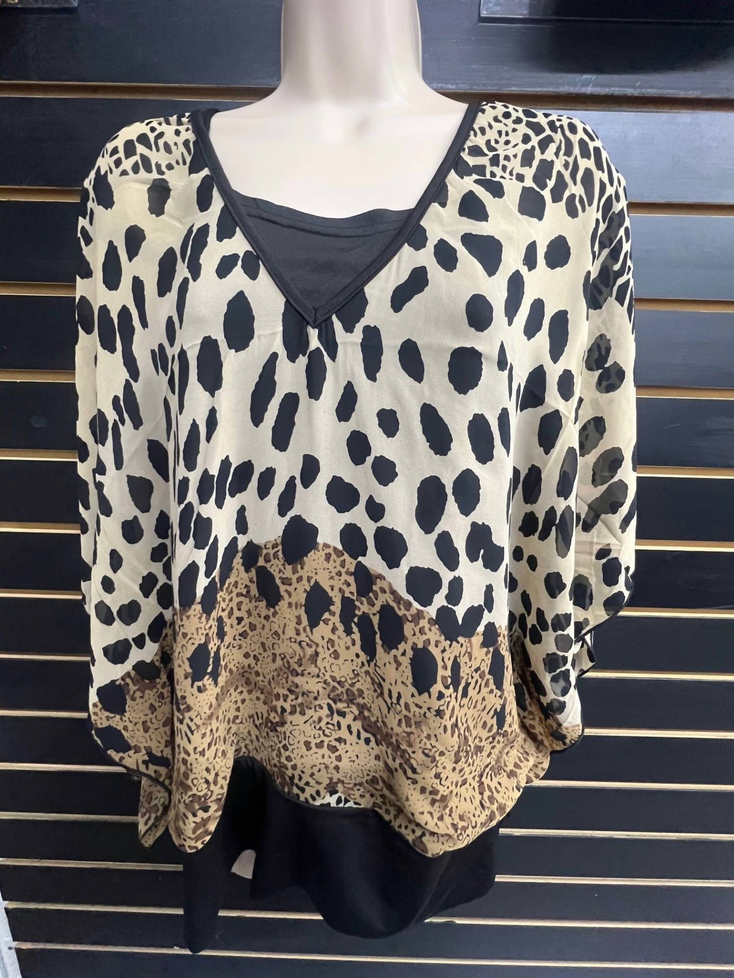 Michael K Women's Wild Luxe Top in animal print - women's sweater - alternate view