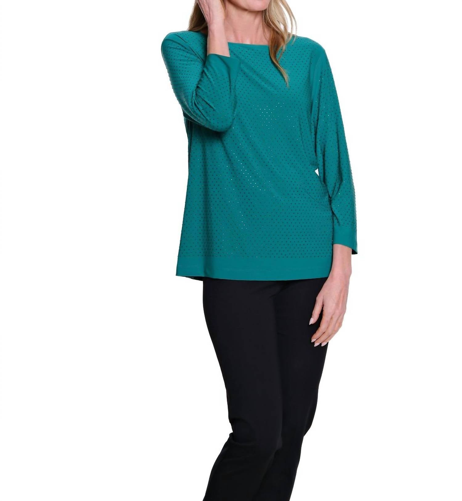 Multiples - Shimmer High-neck Knit Top