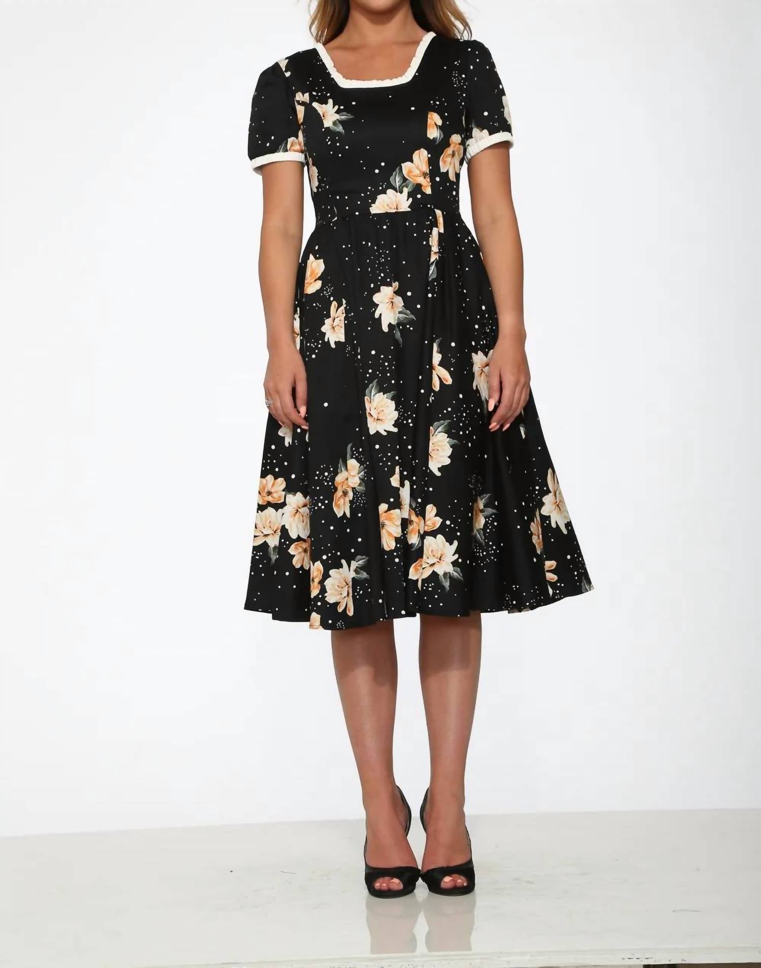 Orchid Bloom - Floral Swing Dress