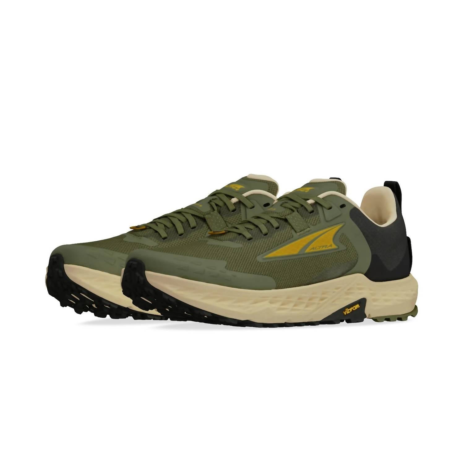 ALTRA Men's Timp 5 Trail Running Shoes in green - men's shoe - detail view